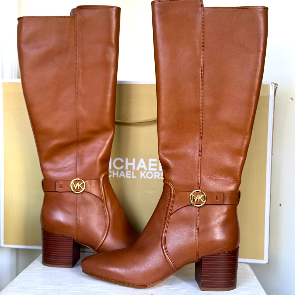Nib Michael Michael Kors Carmen Heeled Riding Boot - Luggage (Tan/Brown)